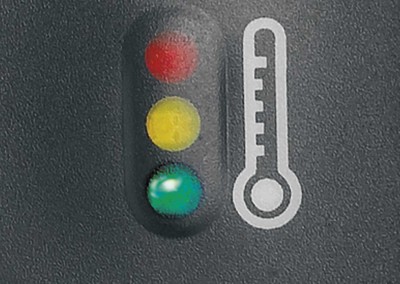 Temperature gauge alerts operator if motor overheats to help prevent unnecessary burnout.
